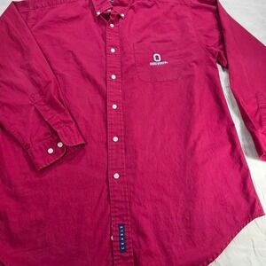 Crable Sportswear Ohio State BuckeyesButton Down Shirt Men Large Red Long Sleeve